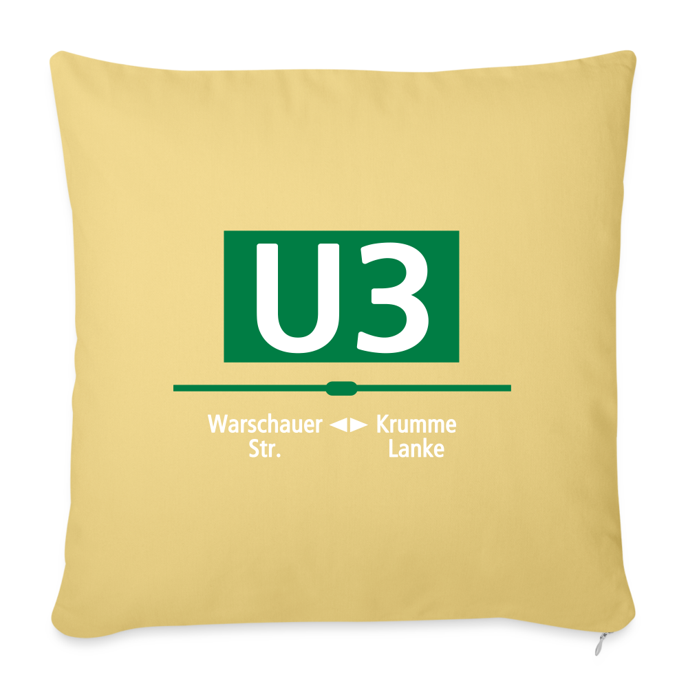 U3 - Sofakissen mit Füllung (45 x 45 cm) - Hellgelb