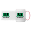 U3 - Tasse zweifarbig - Weiß/Pink