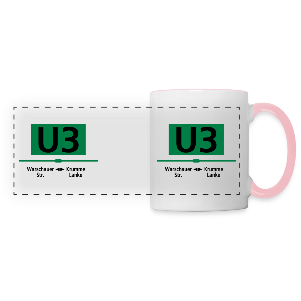 U3 - Tasse zweifarbig - Weiß/Pink