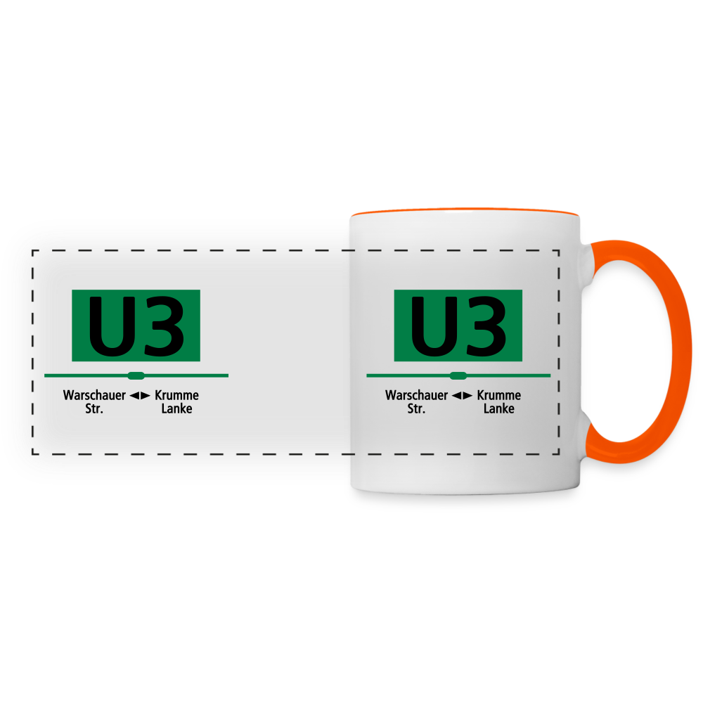 U3 - Tasse zweifarbig - Weiß/Orange