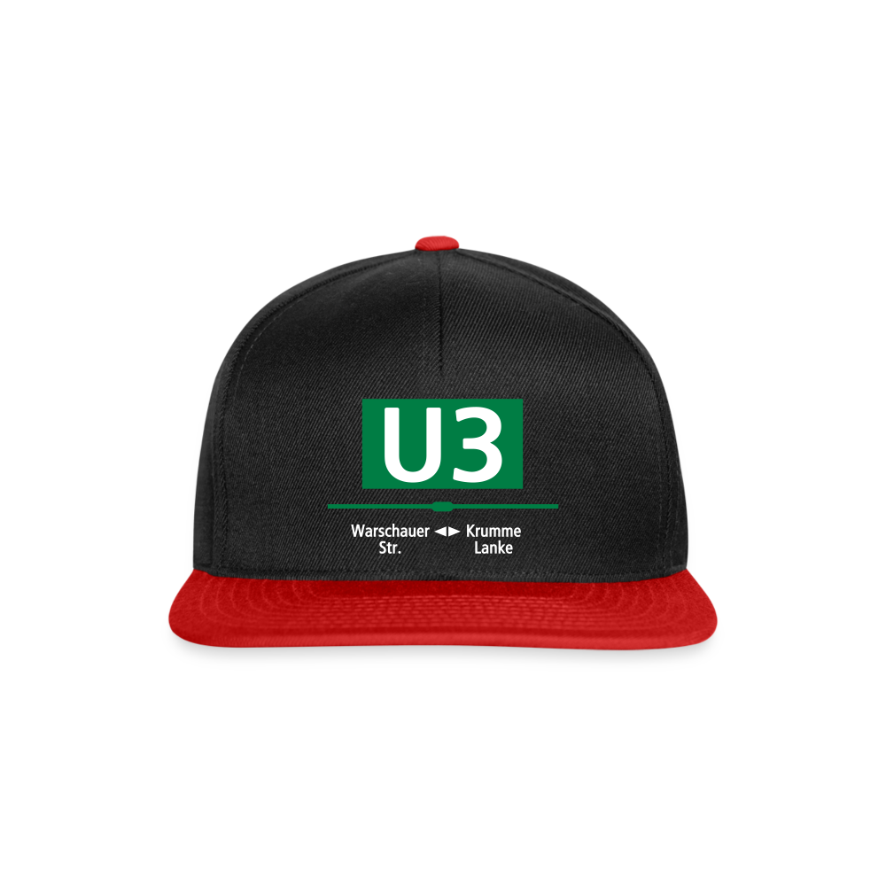U3 - Snapback Cap - Schwarz/Rot
