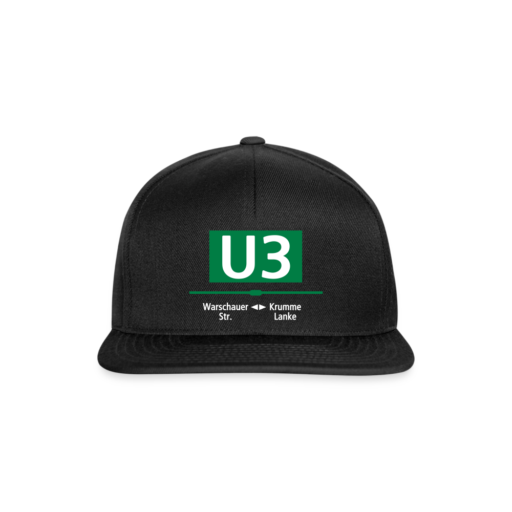 U3 - Snapback Cap - Schwarz/Schwarz