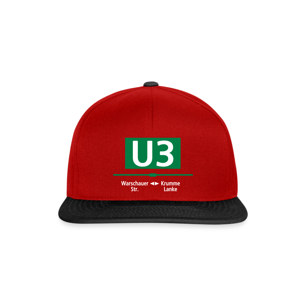 U3 - Snapback Cap - Rot/Schwarz