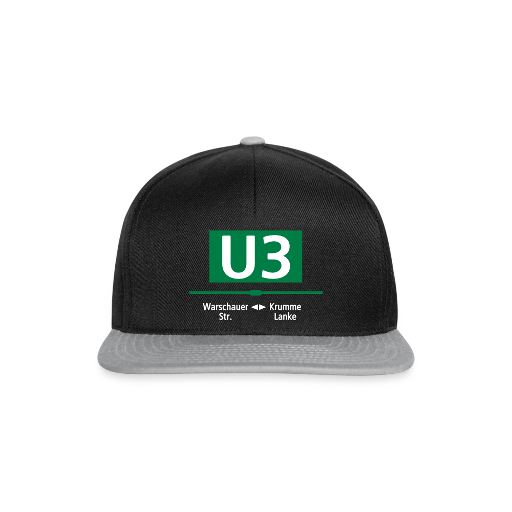 U3 - Snapback Cap - Schwarz/Grau