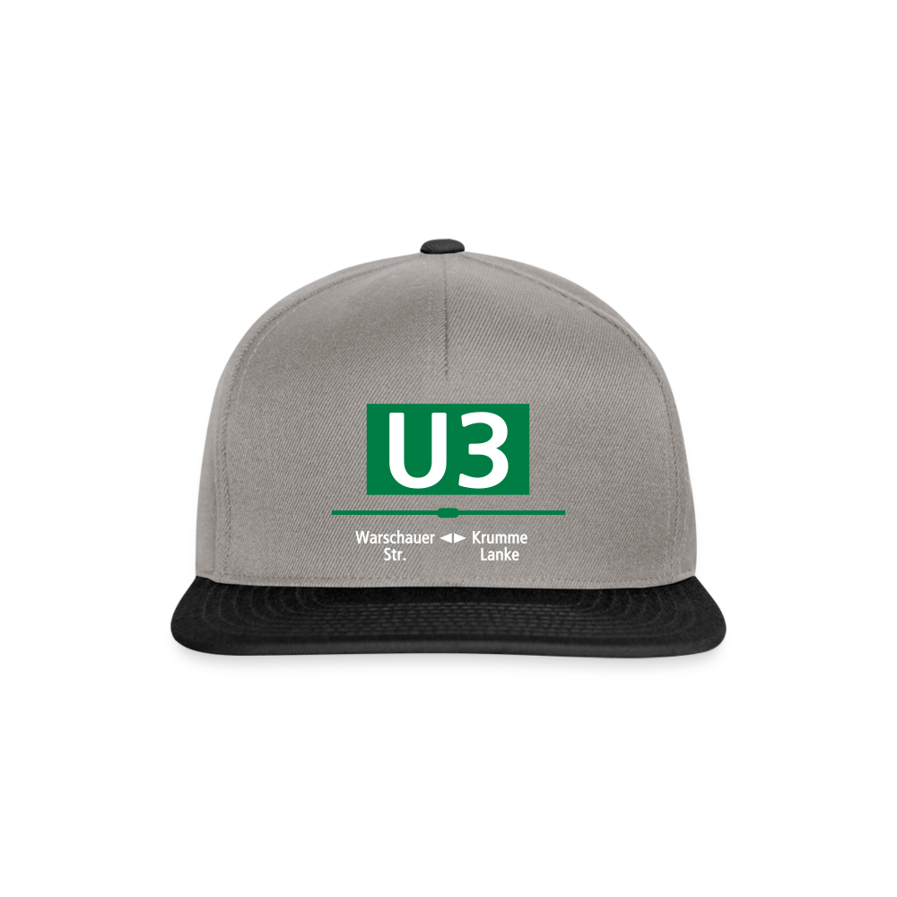 U3 - Snapback Cap - Graphit/Schwarz