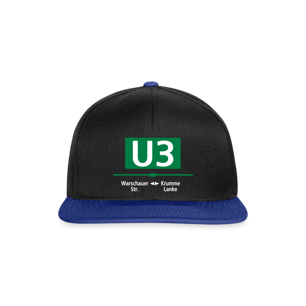 U3 - Snapback Cap - Schwarz/Königsblau