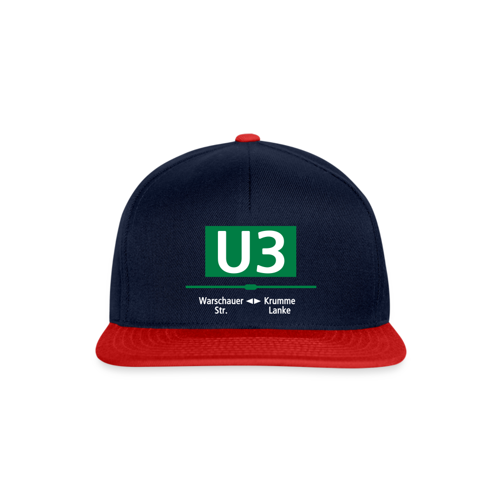 U3 - Snapback Cap - Navy/Rot