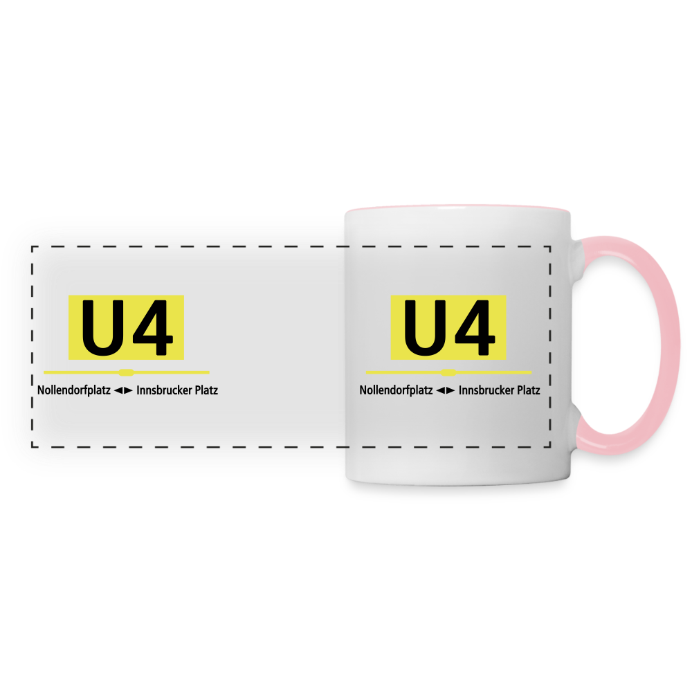 U4 - Tasse zweifarbig - Weiß/Pink