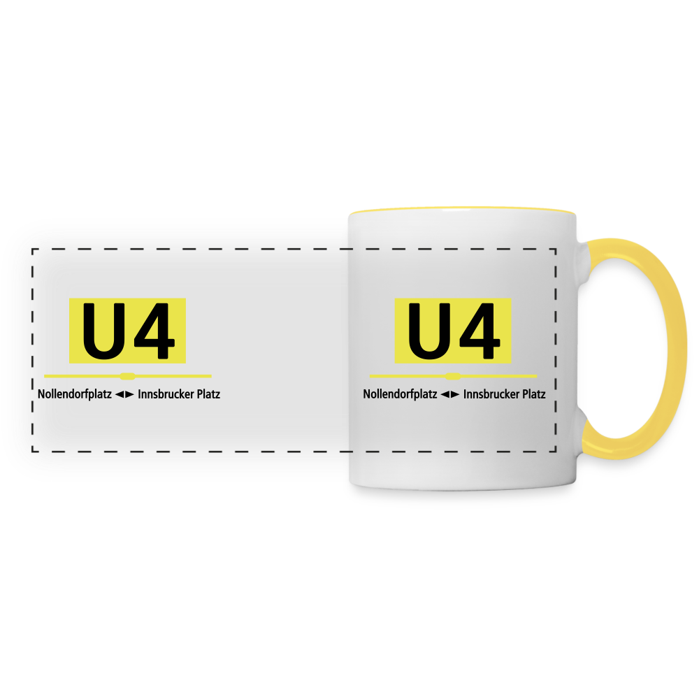 U4 - Tasse zweifarbig - Weiß/Gelb