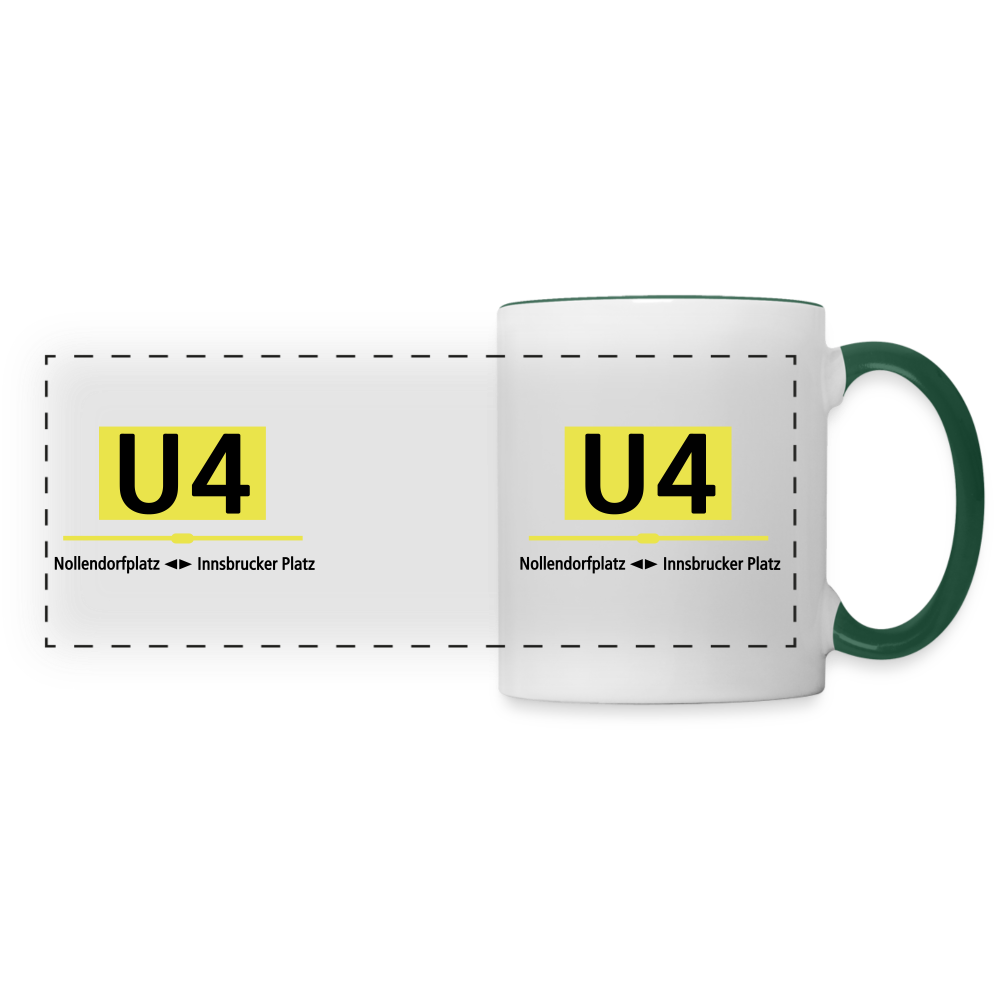 U4 - Tasse zweifarbig - Weiß/Dunkelgrün