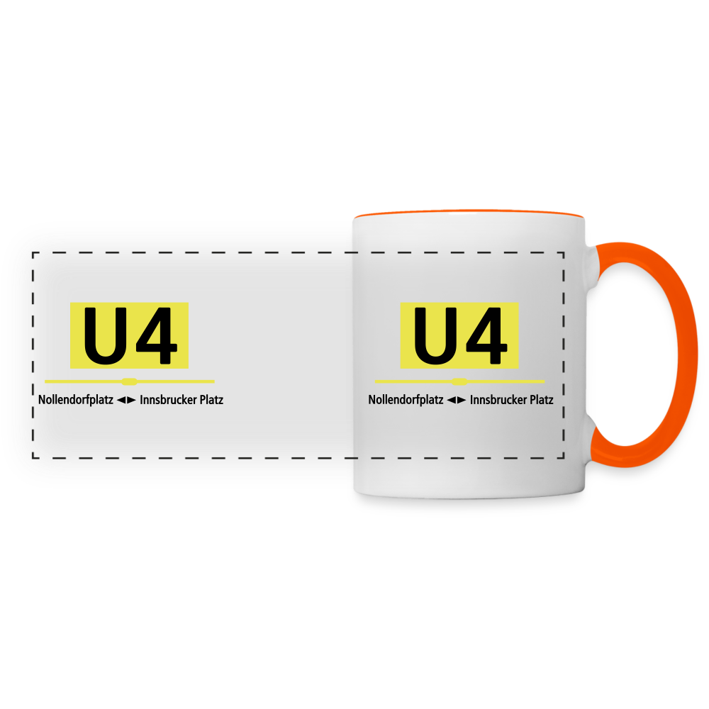 U4 - Tasse zweifarbig - Weiß/Orange