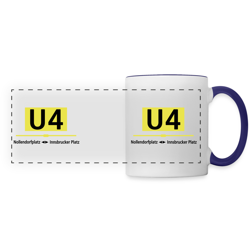 U4 - Tasse zweifarbig - Weiß/Kobaltblau