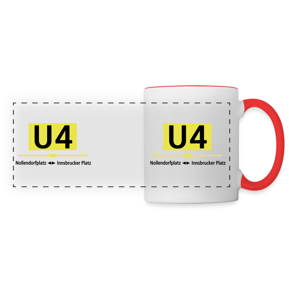 U4 - Tasse zweifarbig - Weiß/Rot