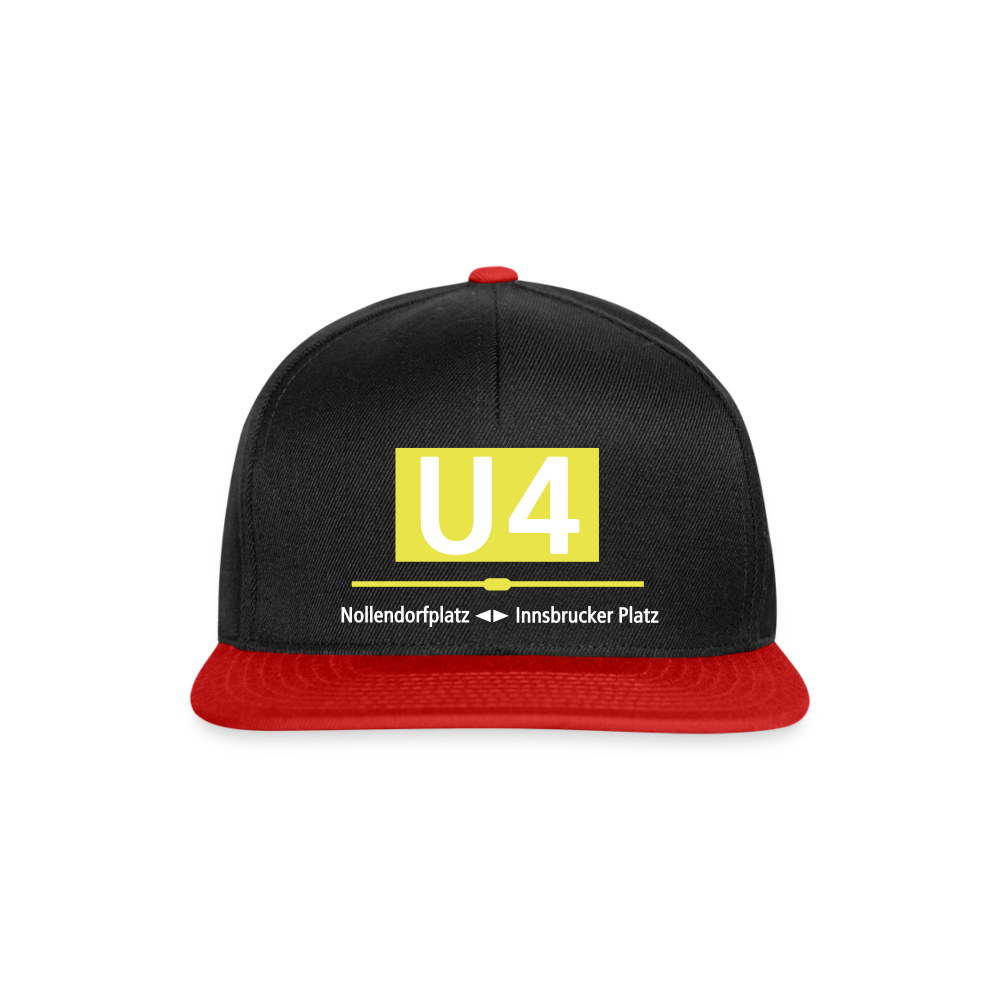 U4 - Snapback Cap - Schwarz/Rot