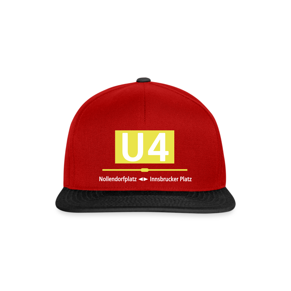 U4 - Snapback Cap - Rot/Schwarz