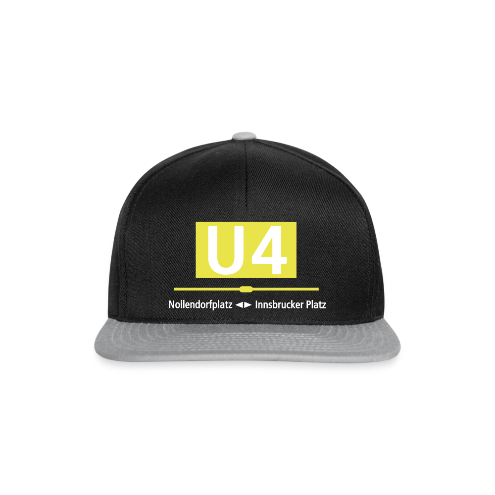 U4 - Snapback Cap - Schwarz/Grau