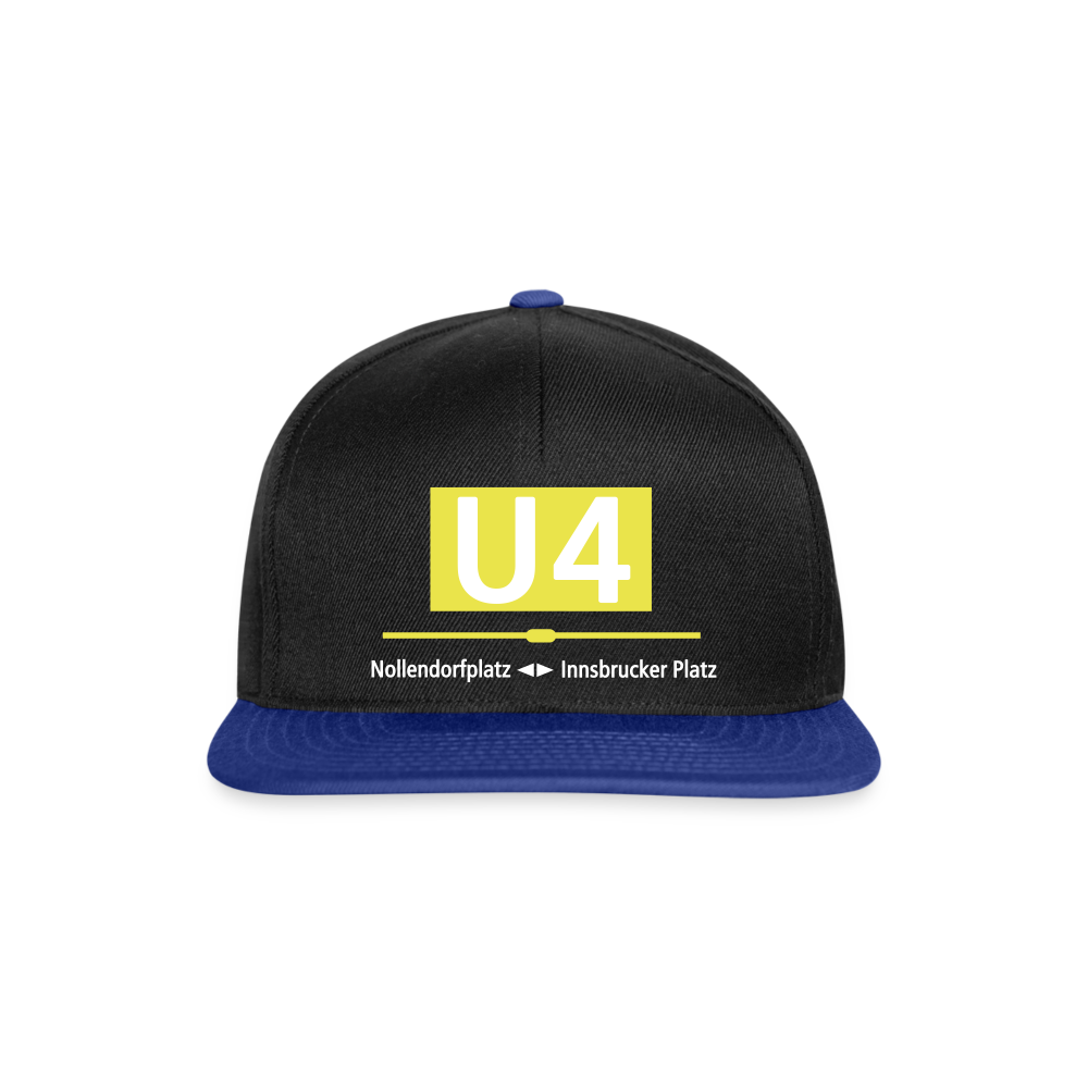 U4 - Snapback Cap - Schwarz/Königsblau