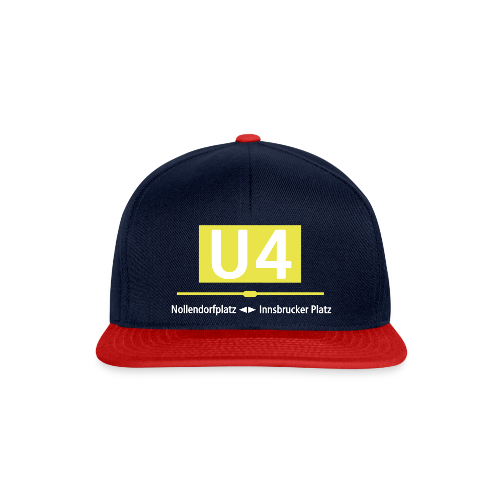 U4 - Snapback Cap - Navy/Rot