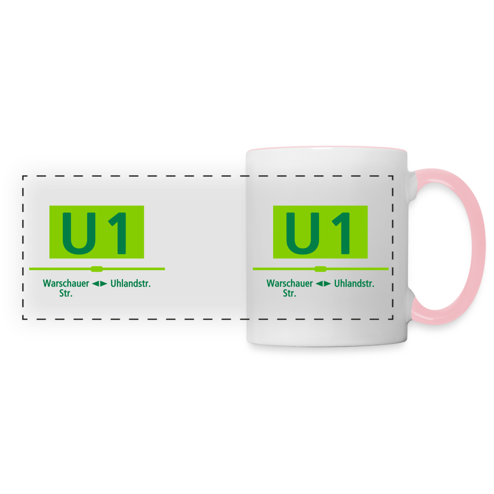 U1 - Tasse zweifarbig - Weiß/Pink