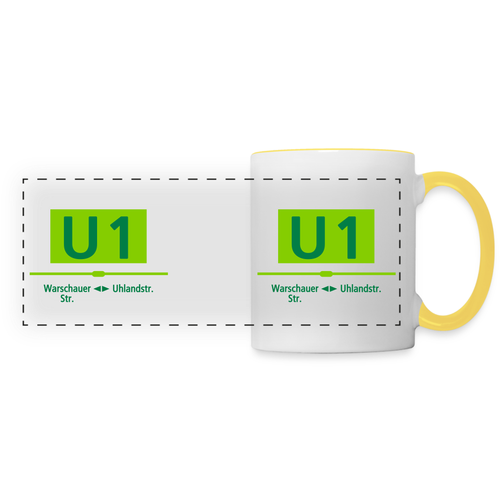 U1 - Tasse zweifarbig - Weiß/Gelb