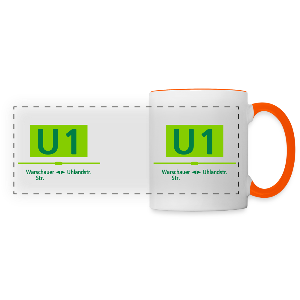 U1 - Tasse zweifarbig - Weiß/Orange