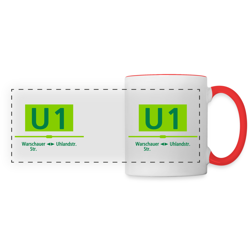 U1 - Tasse zweifarbig - Weiß/Rot