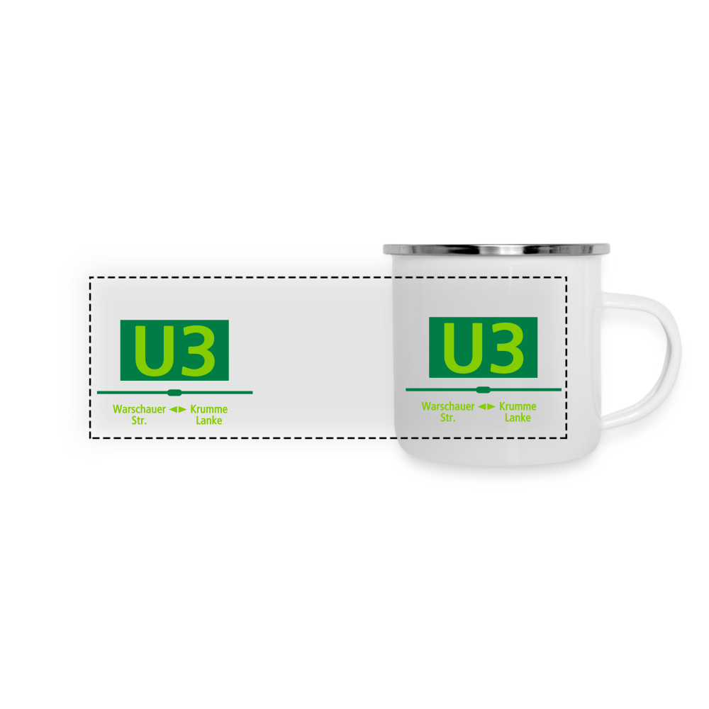 U3 - Emaille Tasse - Weiß