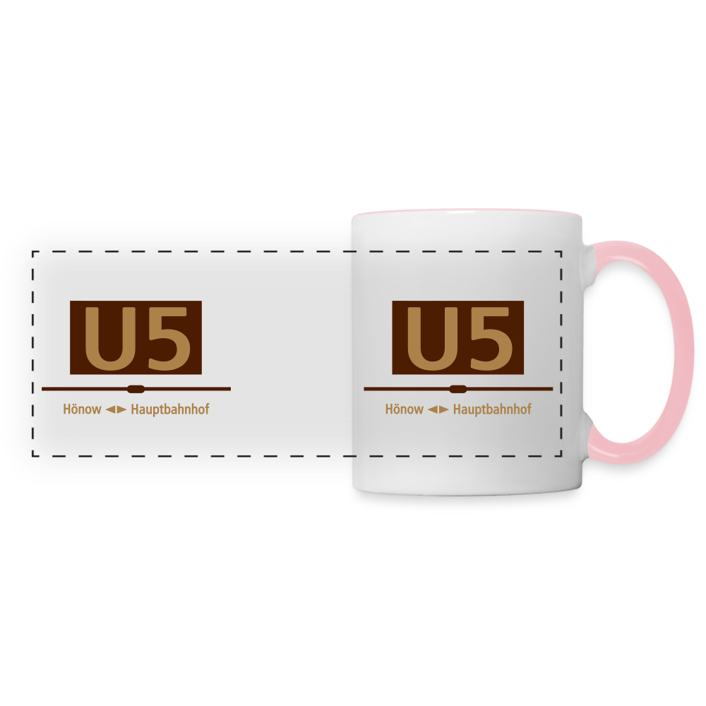 U5 - Tasse zweifarbig - Weiß/Pink