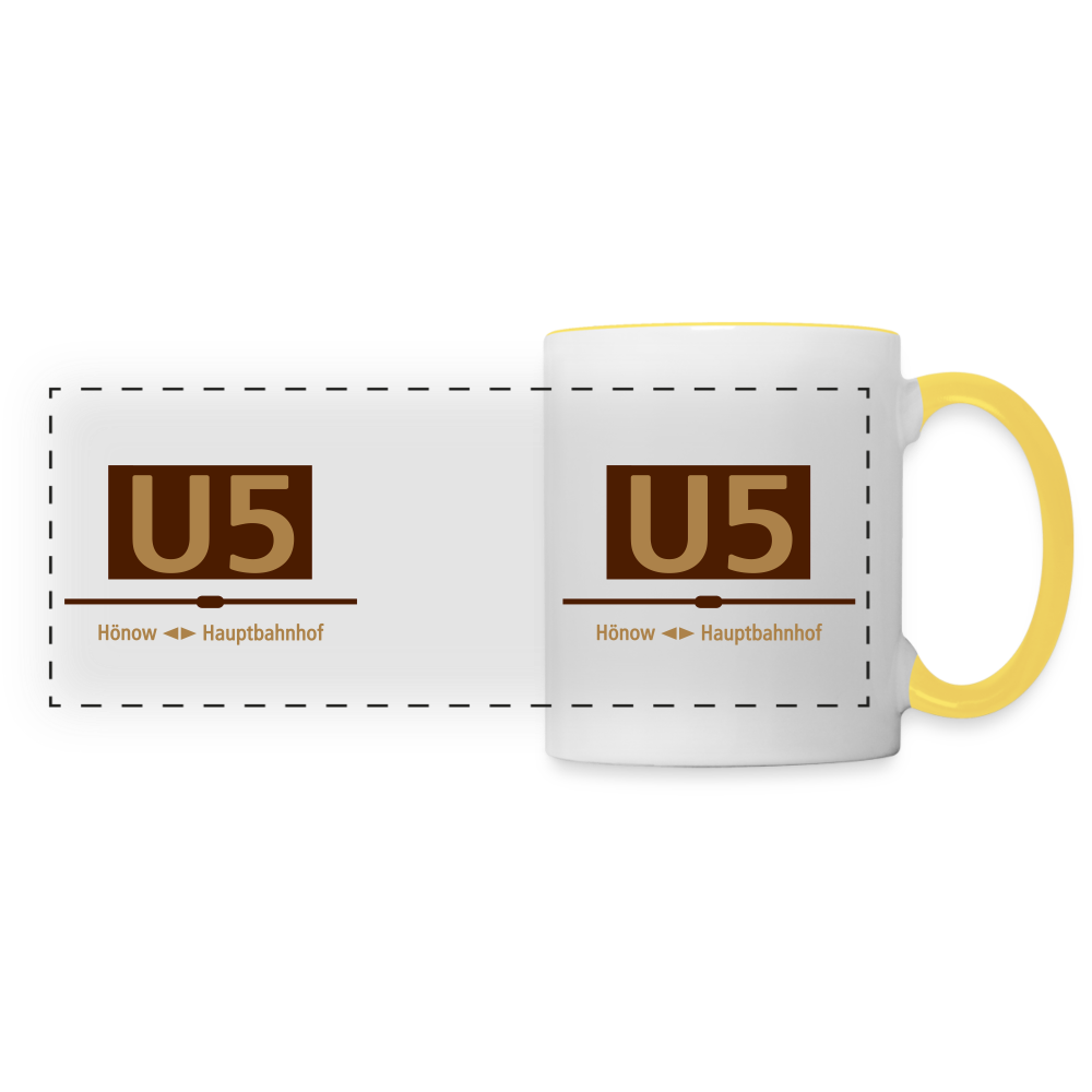 U5 - Tasse zweifarbig - Weiß/Gelb