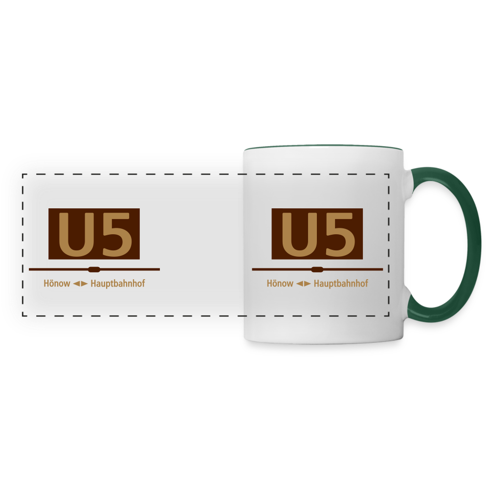 U5 - Tasse zweifarbig - Weiß/Dunkelgrün