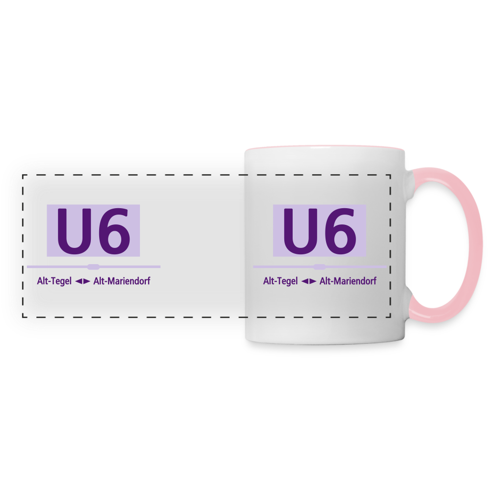 U6 - Tasse zweifarbig - Weiß/Pink