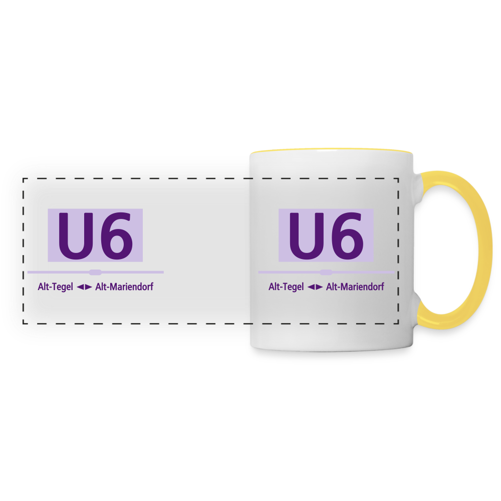 U6 - Tasse zweifarbig - Weiß/Gelb