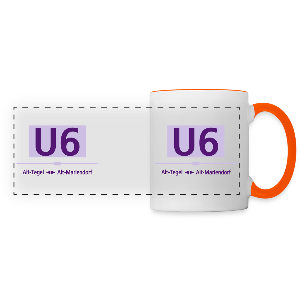 U6 - Tasse zweifarbig - Weiß/Orange