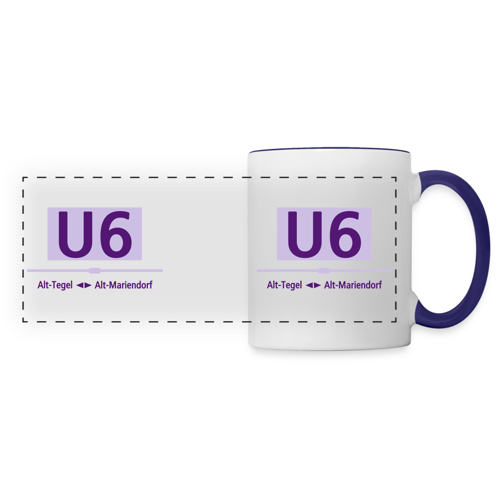 U6 - Tasse zweifarbig - Weiß/Kobaltblau