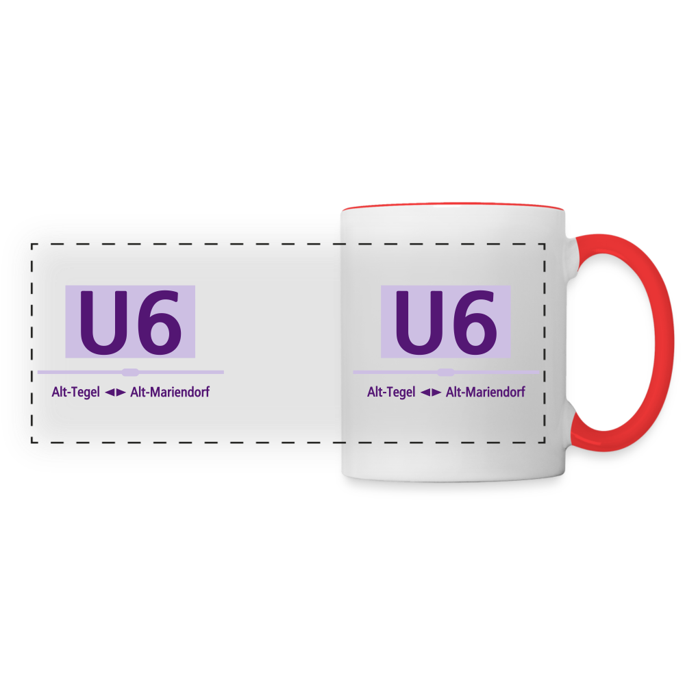 U6 - Tasse zweifarbig - Weiß/Rot