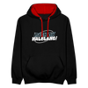 Mach ma’ halblang! - Kontrast Hoodie - Schwarz/Rot