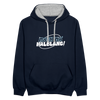 Mach ma’ halblang! - Kontrast Hoodie - Navy/Grau meliert