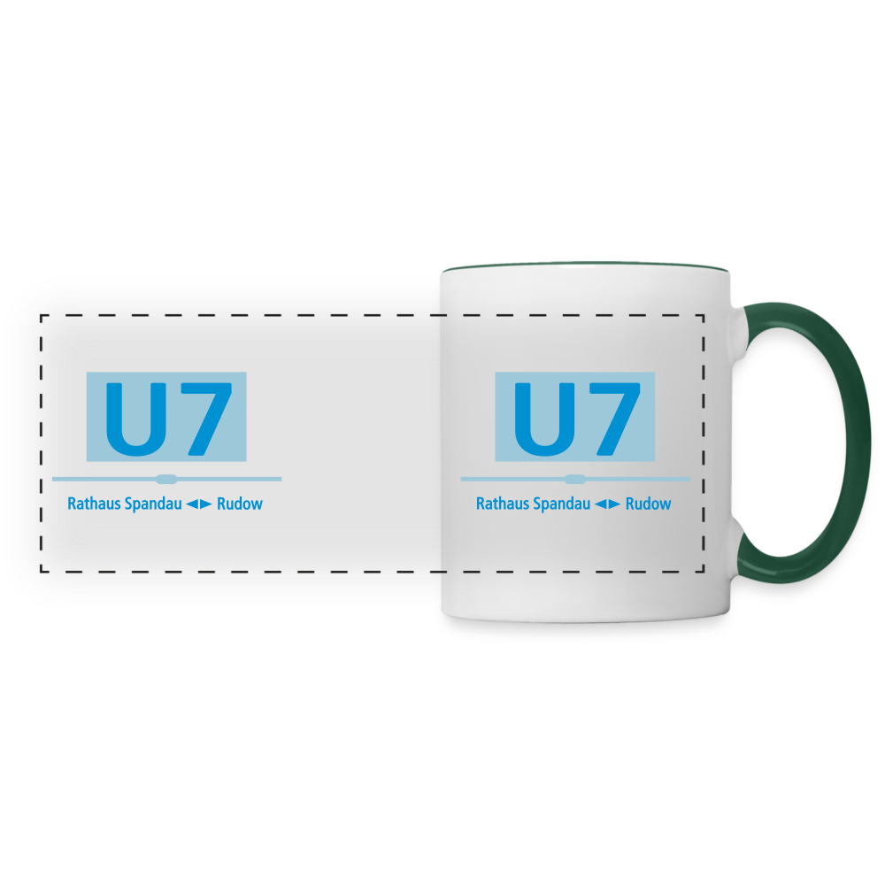 U7 - Tasse zweifarbig - Weiß/Dunkelgrün