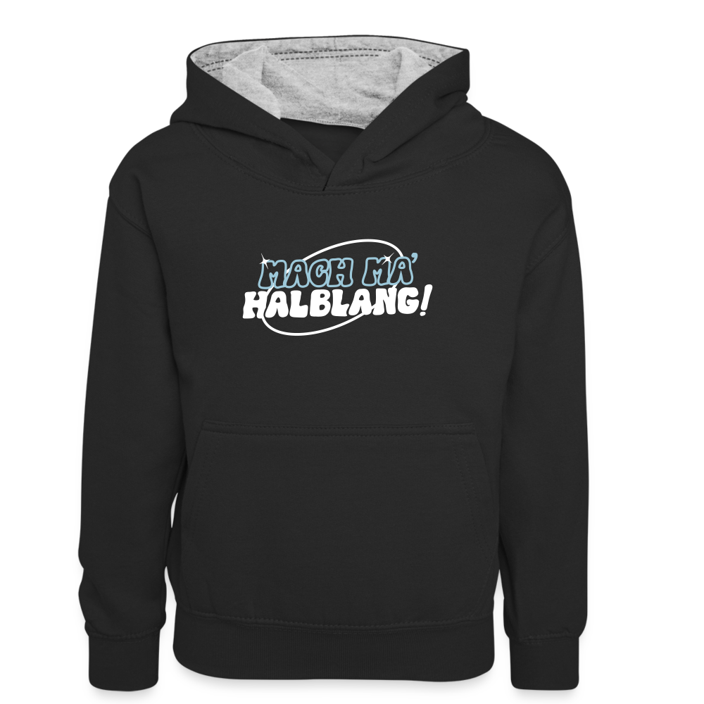 Mach ma’ halblang! - Teenager Kontrast-Hoodie - Schwarz/Grau meliert