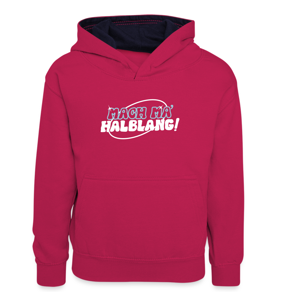 Mach ma’ halblang! - Teenager Kontrast-Hoodie - Pink/Navy