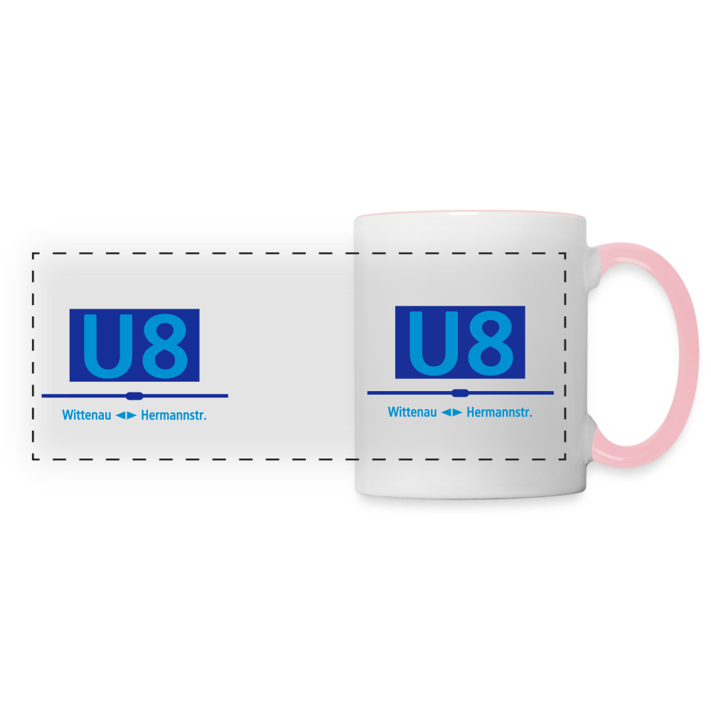 U8 - Tasse zweifarbig - Weiß/Pink
