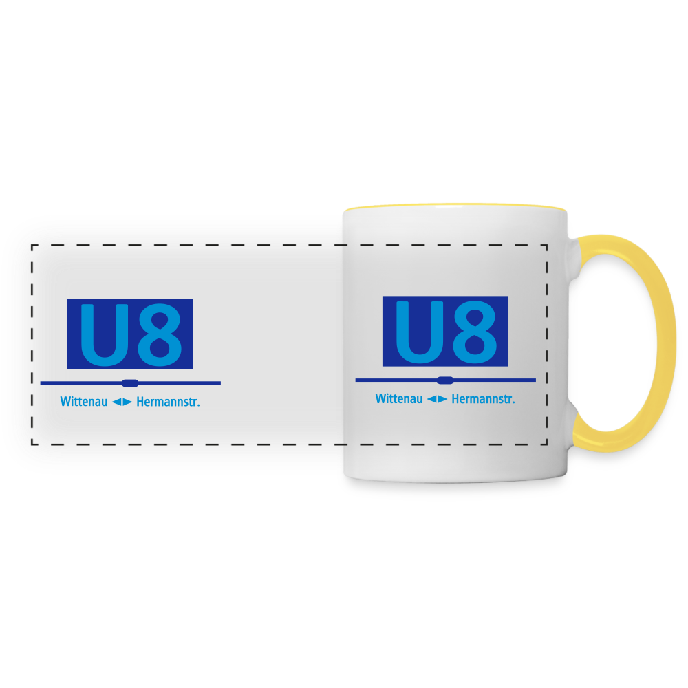 U8 - Tasse zweifarbig - Weiß/Gelb