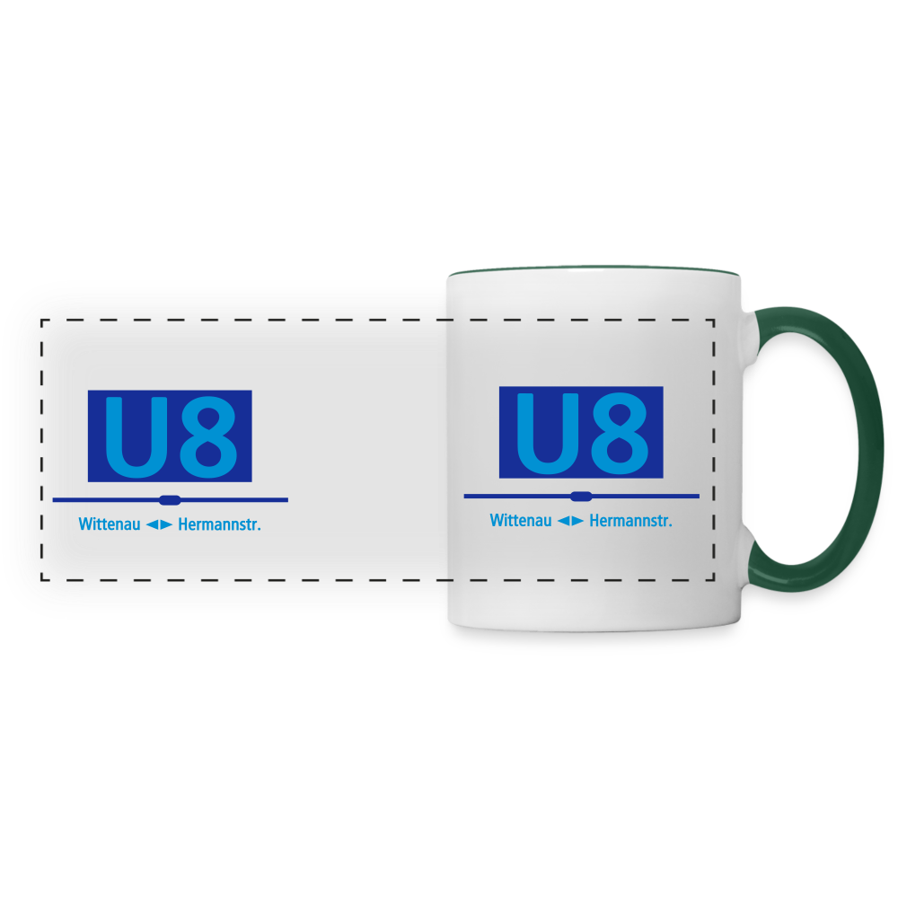 U8 - Tasse zweifarbig - Weiß/Dunkelgrün