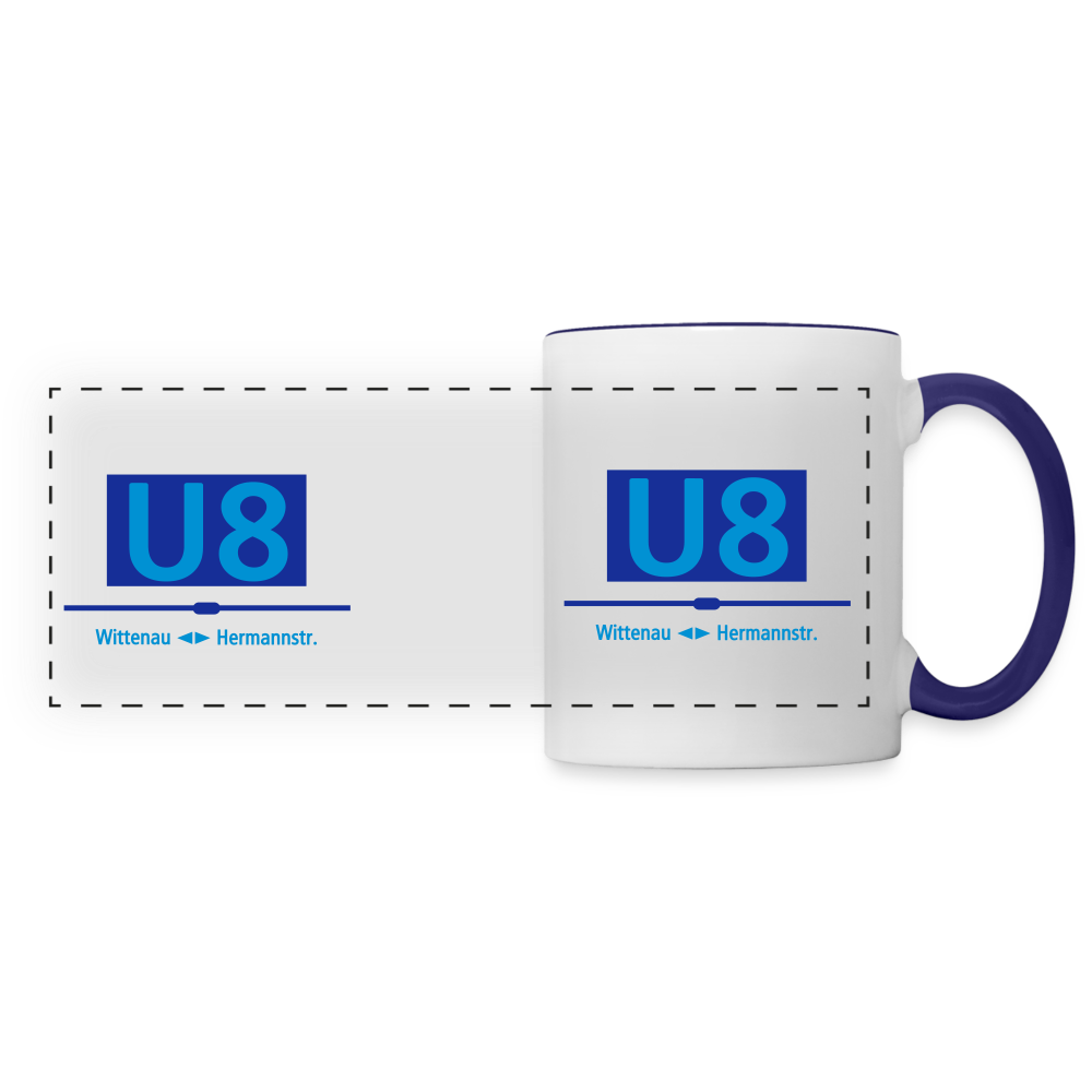 U8 - Tasse zweifarbig - Weiß/Kobaltblau