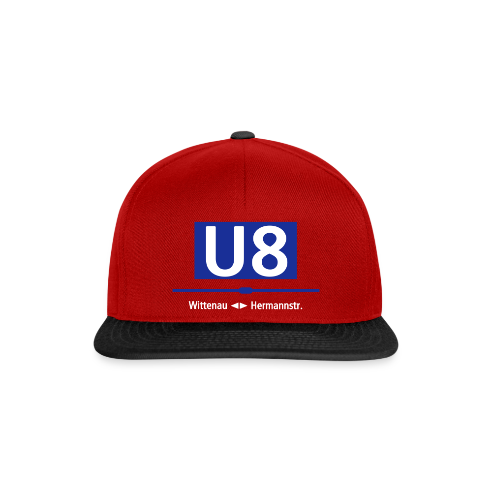 U8 - Snapback Cap - Rot/Schwarz