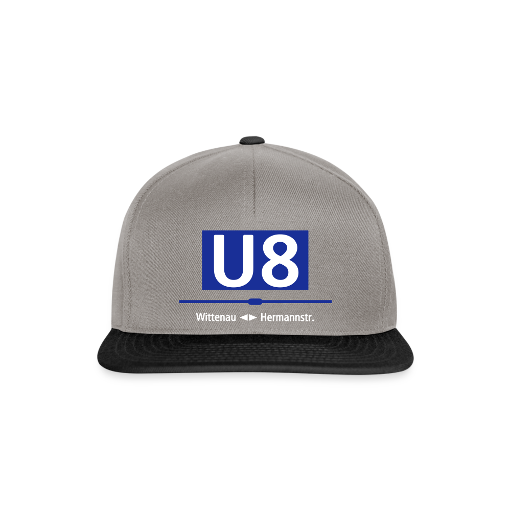 U8 - Snapback Cap - Graphit/Schwarz