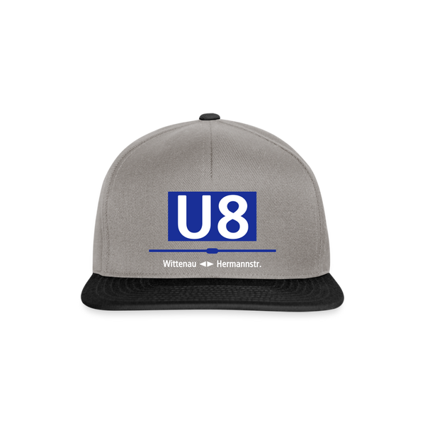 U8 - Snapback Cap - Graphit/Schwarz