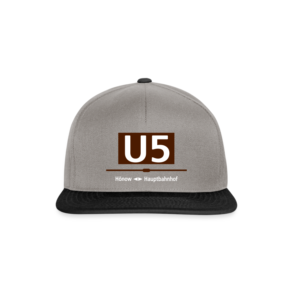 U5 - Snapback Cap - Graphit/Schwarz