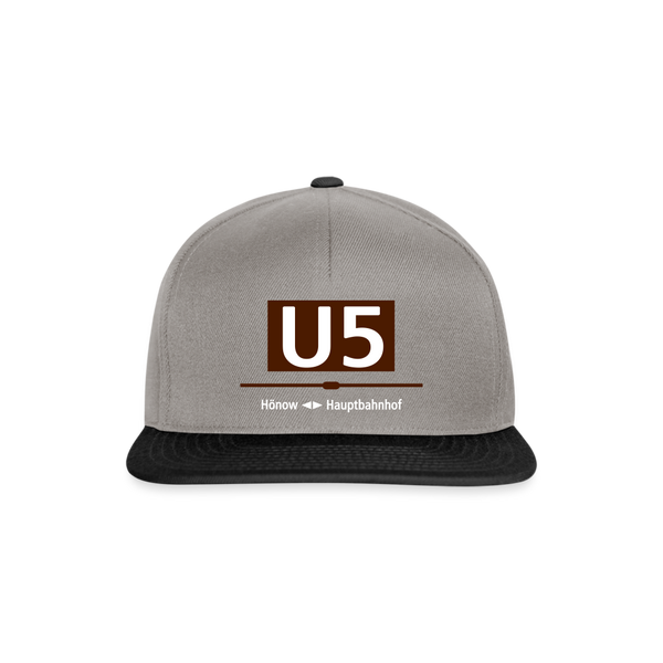 U5 - Snapback Cap - Graphit/Schwarz