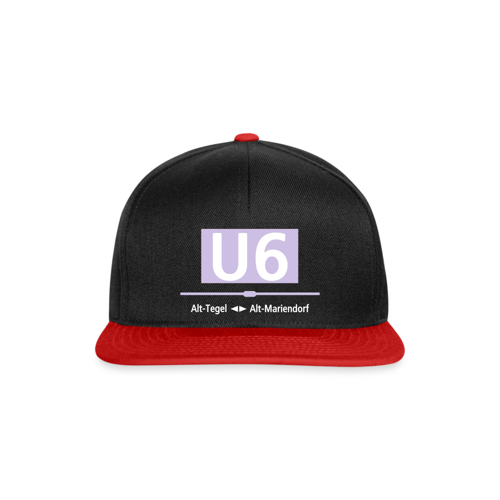 U6 - Snapback Cap - Schwarz/Rot